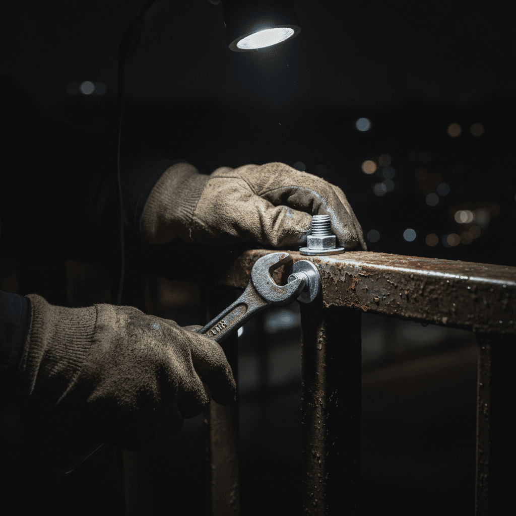 Reparatur- und Wartungsarbeiten am Metallgeländer